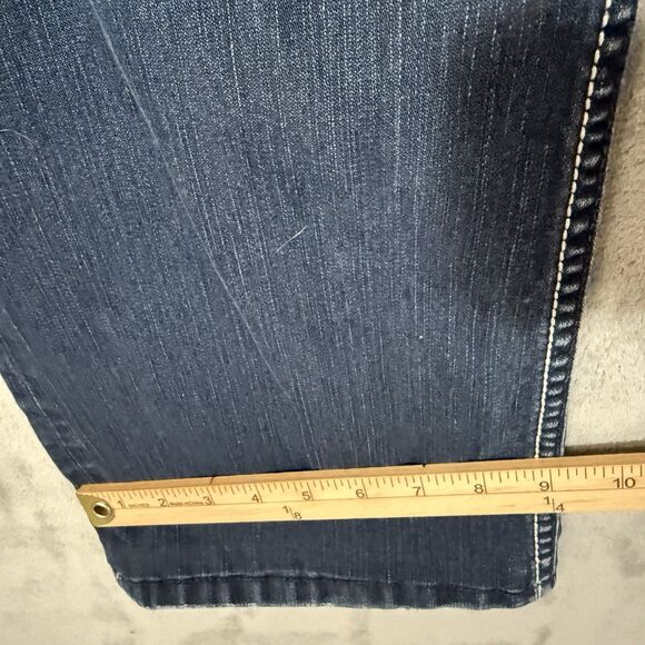 BKE Tyler Jeans 32x32 (Inseam 28) Blue Denim Buckle Thick Stitch Whiskered - Picture 9 of 10